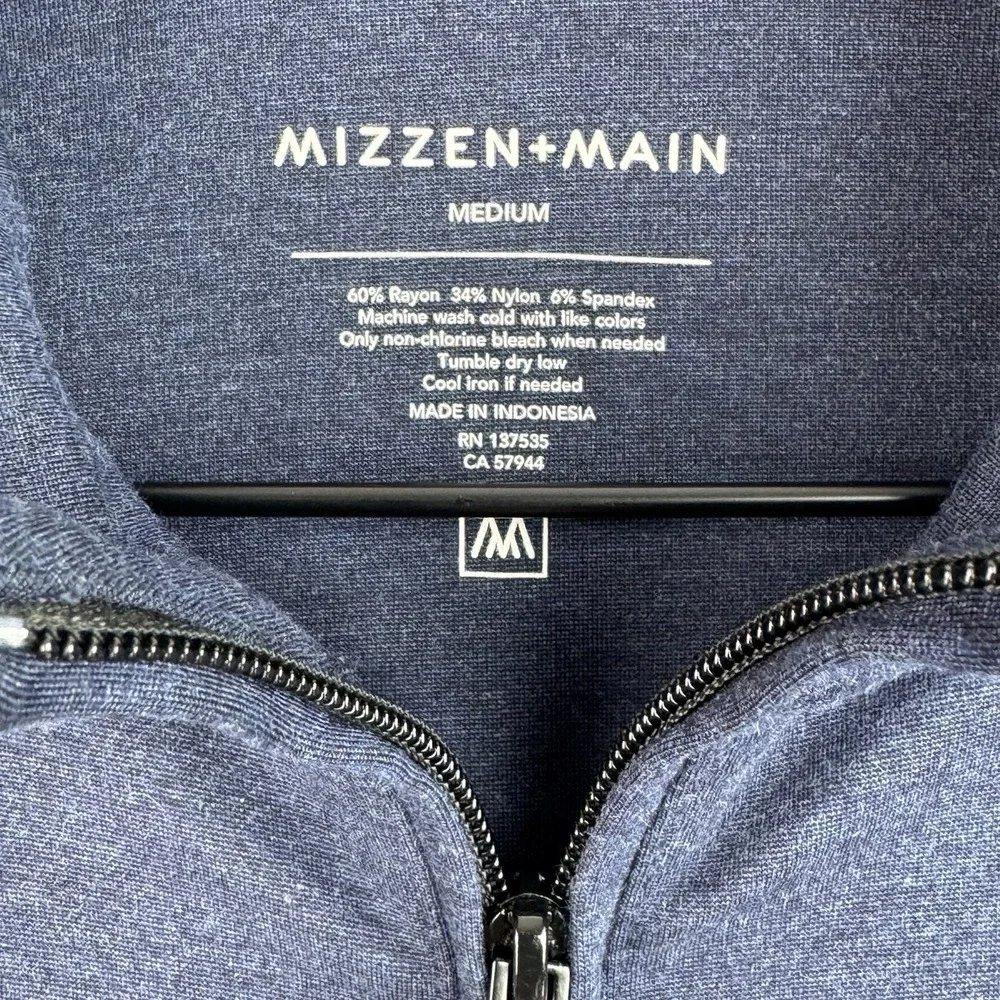Mizzen Main ProFlex Jacket Mens Size M Blue Full Zip Stretch Performance Golf